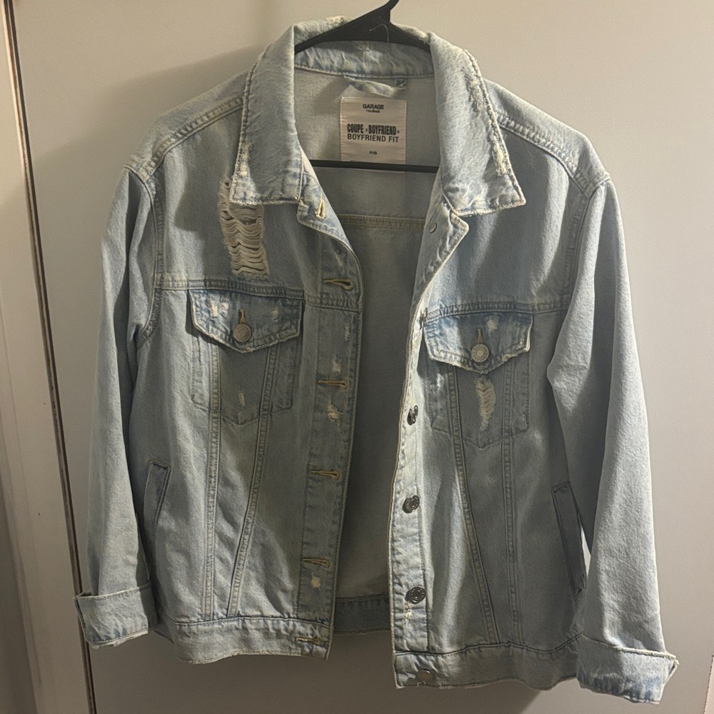 Garage Light Blue Boyfriend Fit Denim Jacket